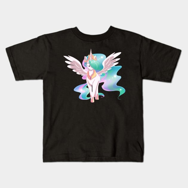 Celestia Kids T-Shirt by shadowllamacorn